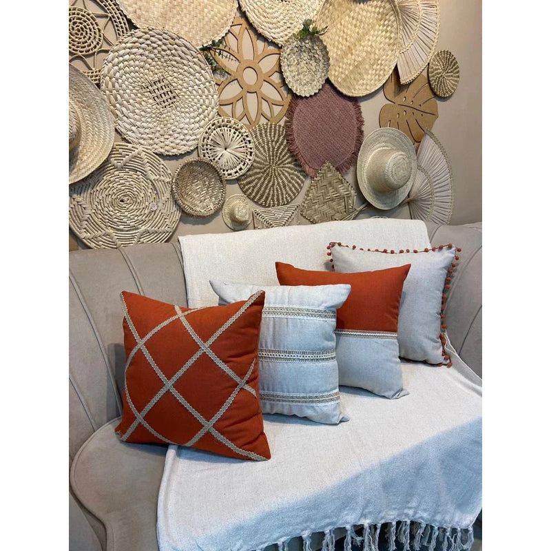 4 Capas Boho Chic Rústico Elegante com Zíper 45x45