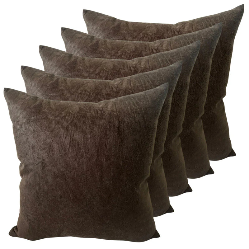 Kit 5 Capas Almofadas 60x60 Suede Luxo Zíper