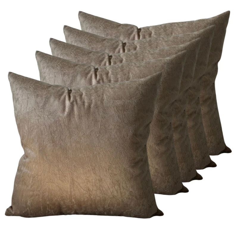 Kit 5 Capas Almofadas 60x60 Suede Luxo Zíper