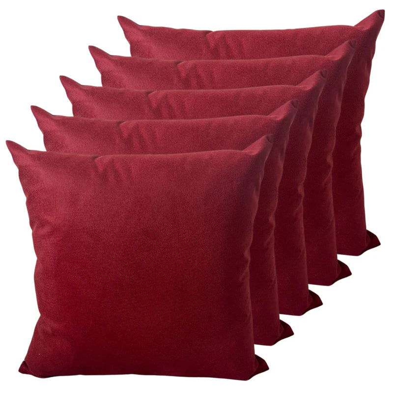 Kit 5 Capas Almofadas 60x60 Suede Luxo Zíper